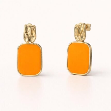 PENDIENTES KAKI DORADO