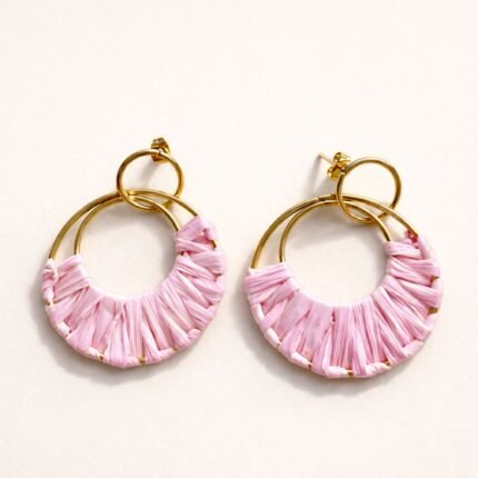 AROS ANABEL ROSA Y DORADO