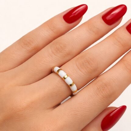 ANILLO MIA BLANCO Y DORADO